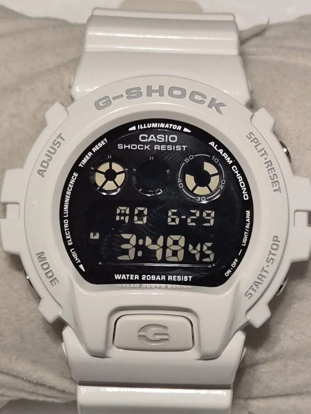 Casio G Shock White digital Gloss white